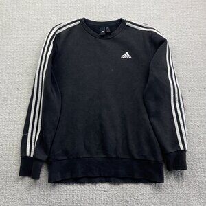Adidas Essentials 3 Stripe Crewneck Sweatshirt Slim Fit Mens Size S BQ9645 Read*